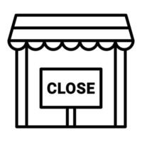 Shop Close Line Icon vector