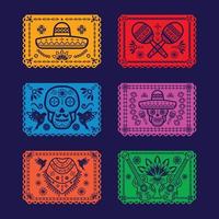 conjunto de iconos de papel picado vector