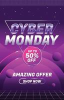 cartel de cyber monday vector