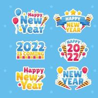 New Year Sticker Set vector