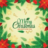 Merry Christmas Floral Background vector