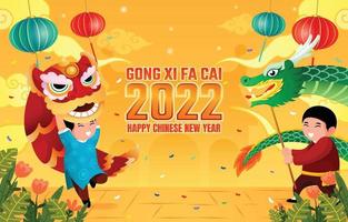 Happy Chinese New Year 2022 Gong Xi Fa Cai vector