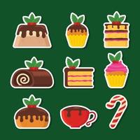 conjunto de iconos de comida navideña vector