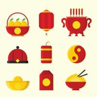 Set of Chinese New Year Element Icons vector