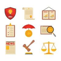 conjunto de iconos de símbolo de ley de derechos de autor vector