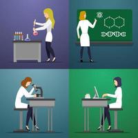 Character of Woman in Laboratory vector