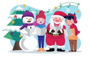 Choir Sing Christmas Carol vector