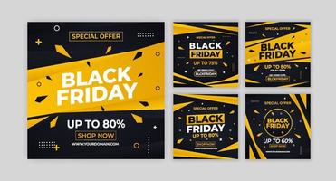 Collection Modern Template Black Friday Sale Post vector