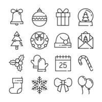 Christmas Line Icon Set vector