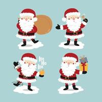 Set of Cute Santa Claus Characters vector