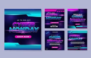 Cyber Monday Social Media Post vector