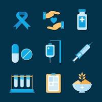 Set of World Cancer Day Element Icons vector