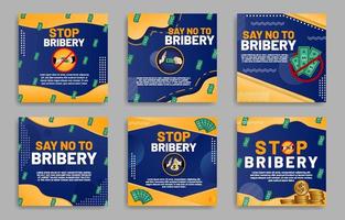 Stop Bribery Social Media Post vector