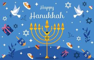 concepto de fondo de celebración de saludo de temporada de Hanukkah vector