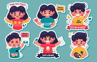 Children Activity Sticker Collections vector