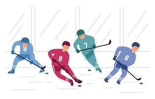 carácter olímpico del deporte del hockey sobre hielo vector