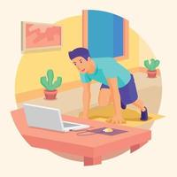 Online Work Out as New Year Resolution vector