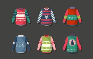 Cute Ugly Sweater Sticker Collection vector
