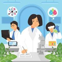 mujeres científicas en el laboratorio vector