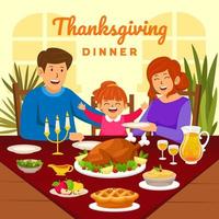 Thanksgiving Dinner with Family vector