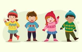Kids in Ugly Sweater vector