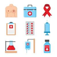 Set of World Cancer Day Element Icons vector