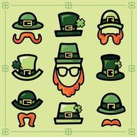 St Patricks Day Hats Icon Set vector