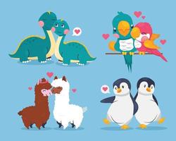 Valentine Animal Couple Collection vector