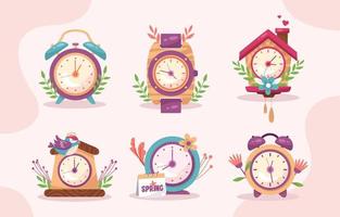 Spring Forward Icon Collection vector