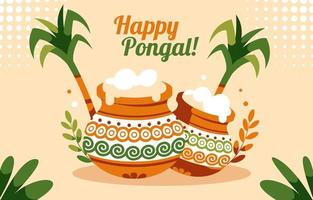 Pongal Indian Festival Background vector