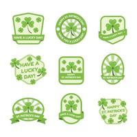 Set Of Shamrock Clover Badges vector