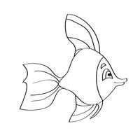 Simple coloring page. Drawing worksheet for preschool kids - Fish vector