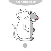 simple página para colorear. una linda rata - ilustración vectorial lineal para colorear