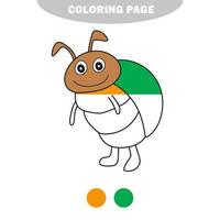 simple página para colorear. escarabajo contorneado. ilustración de arte de línea vectorial vector