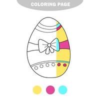 simple página para colorear. decoración huevo de pascua. libro para colorear para niños. vector