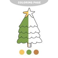 Simple coloring page. New Year Tree to be colored, the coloring book for kids vector