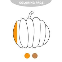 simple página para colorear. calabaza vegetal para colorear, el libro para colorear vector