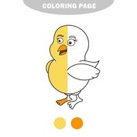 simple página para colorear. Ilustración vectorial pollo bebé divertido sobre fondo blanco. vector