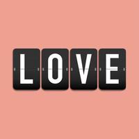 Love vintage clock letters vector