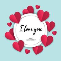 I love you valentines day card vector