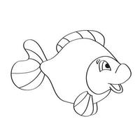 Simple coloring page. Drawing worksheet for preschool kids - Fish vector