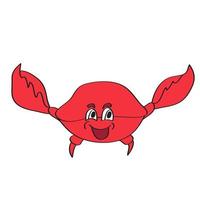 Simple cartoon icon. Funny cartoon crab on white vector