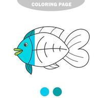 Simple coloring page. Drawing worksheet for preschool kids - Fish vector