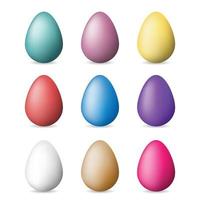 easter colored eggs set vector