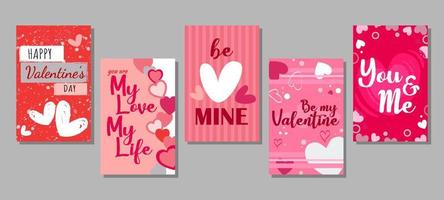 Happy Valentine's Day Card Collection vector