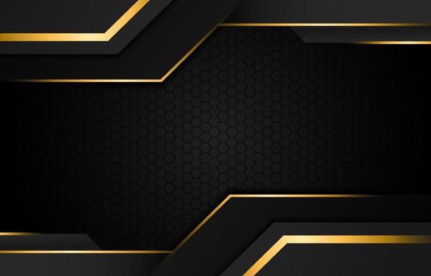 Black Luxury Background with Hexagonal Pattern