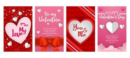 Happy Valentine's Day Cards Collection vector
