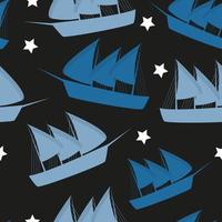 Columbus Day pattern repeat seamless in blue color for any design. Vector