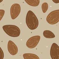 Almonds - vector set of design elements and pattern for packaging background