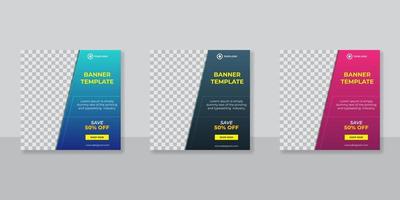 Editable template post for social media ad. web banner ads for promotion design vector